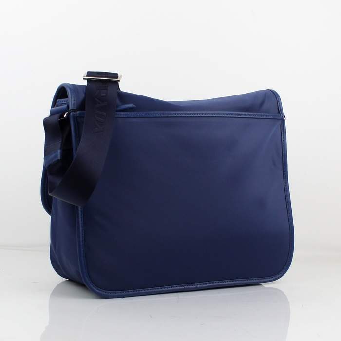 Prada Fabric Messenger Bag V166P Blue - Click Image to Close