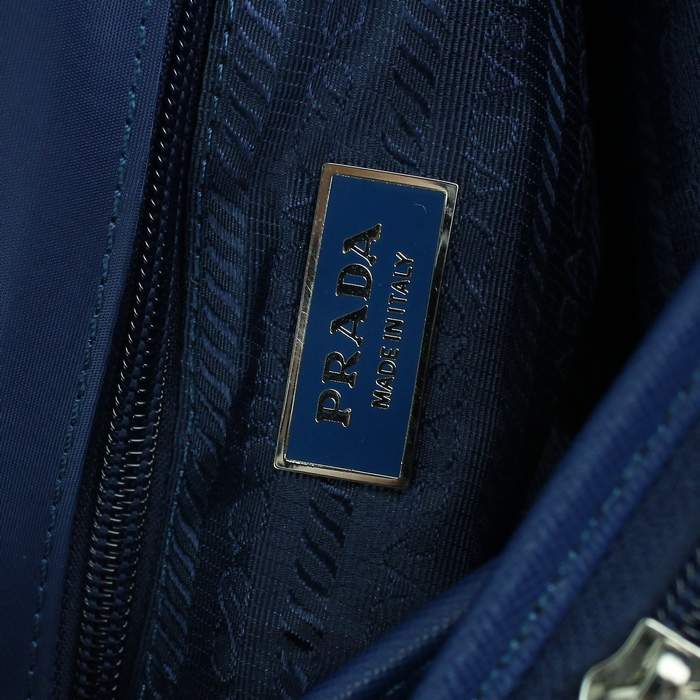 Prada Fabric Messenger Bag V166P Blue