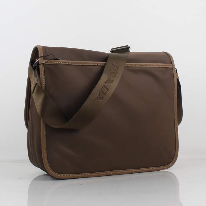Prada Fabric Messenger Bag V166P Coffee