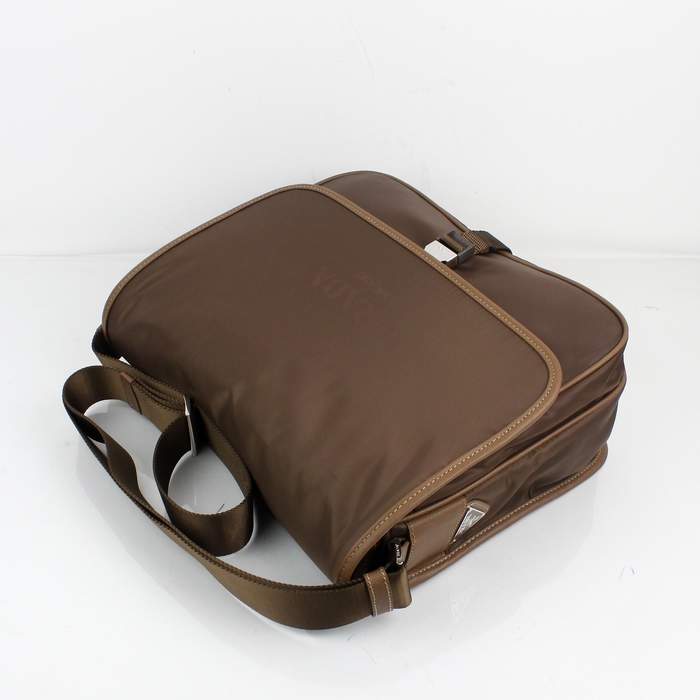 Prada Fabric Messenger Bag V166P Coffee - Click Image to Close