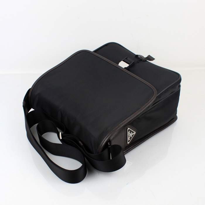 Prada Fabric Messenger Bag V166P Black
