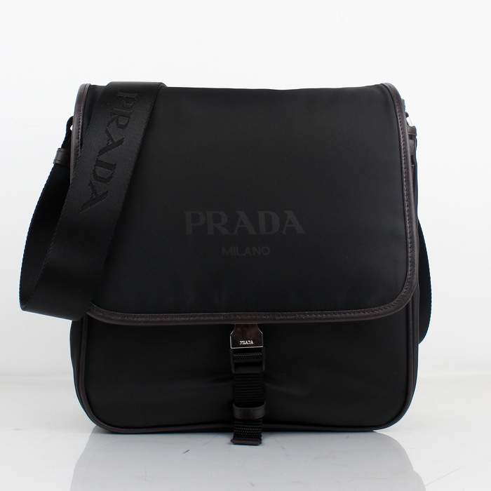 Prada Fabric Messenger Bag V166 Black