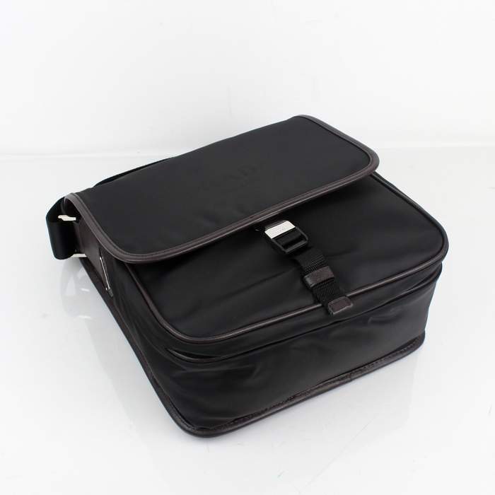 Prada Fabric Messenger Bag V166 Black - Click Image to Close