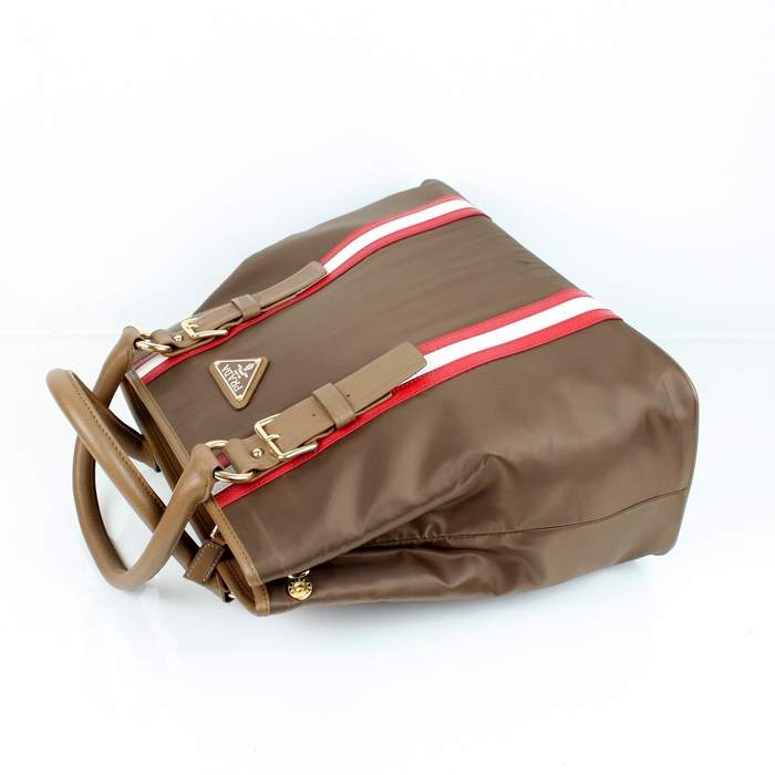 Prada Coffee Canvas Tote Bag VA0852 - Click Image to Close