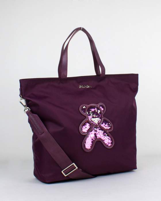 Prada Tote Bags Nylon 6038K Purple