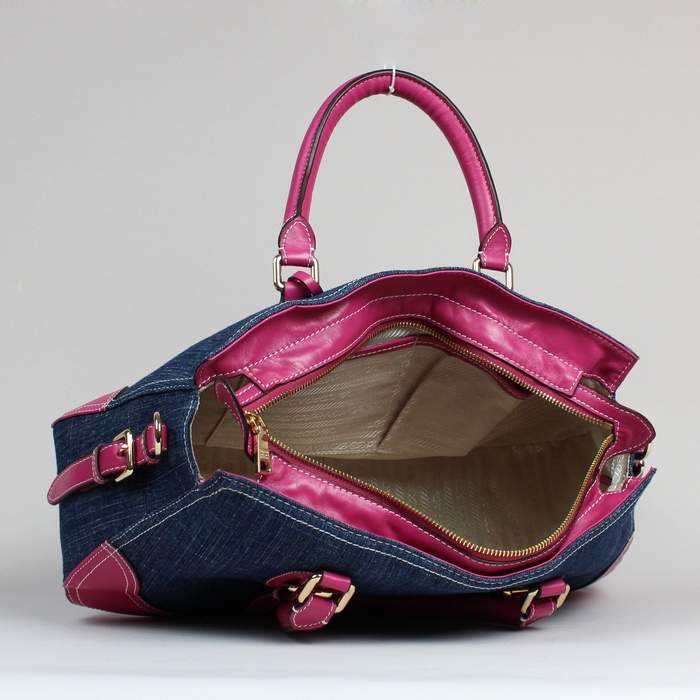 Prada denim with leather handbag PRD6040 Red