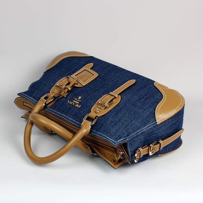 Prada denim with leather handbag PRD6040 Apricot