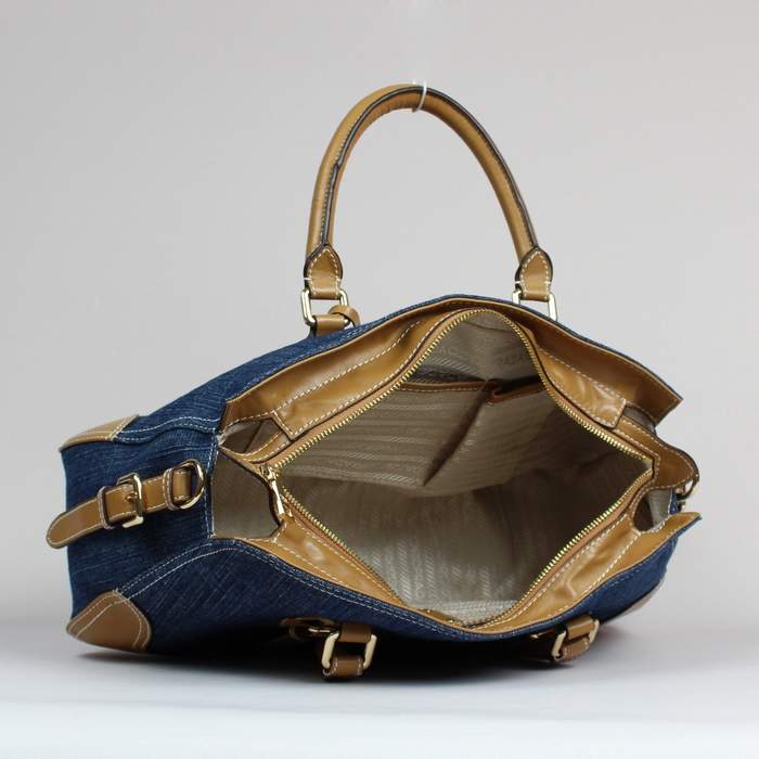Prada denim with leather handbag PRD6040 Apricot