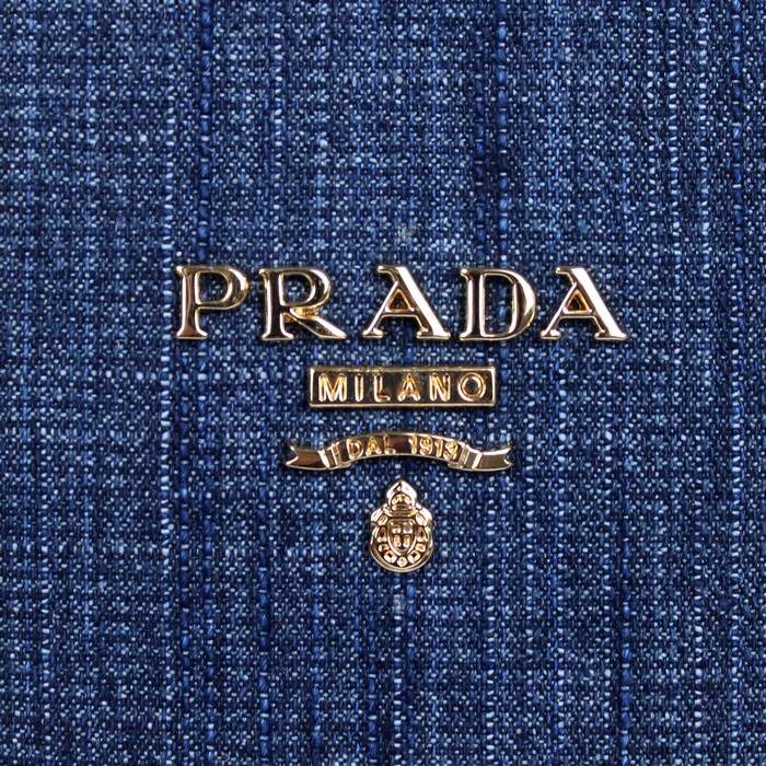 Prada denim with leather handbag PRD6040 Offwhite - Click Image to Close