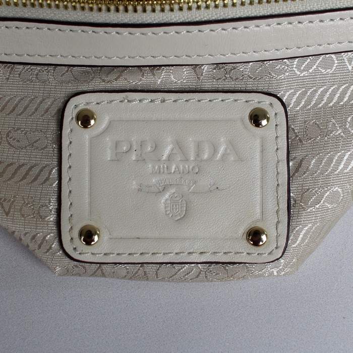 Prada denim with leather handbag PRD6040 Offwhite - Click Image to Close