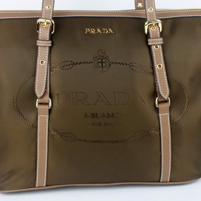 Prada Tote Bag 8503 Sling Khaki - Click Image to Close