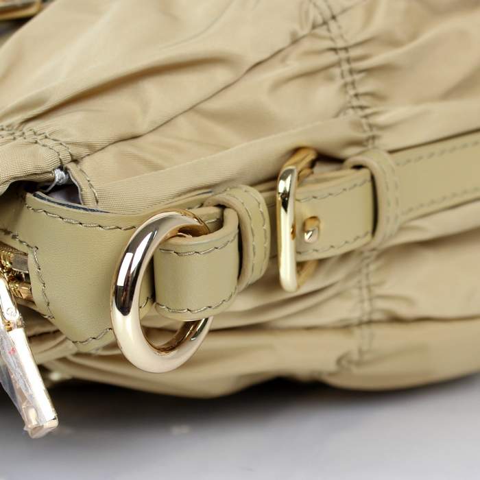 Prada Gaufre Fabric Top Handle Bag BN1336A Apricot - Click Image to Close