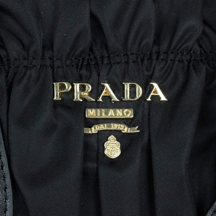 Prada Gaufre Fabric Top Handle Bag BN1336A Black