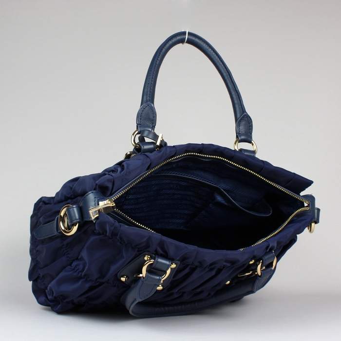 Prada Gaufre Fabric Top Handle Bag BN1336A Blue
