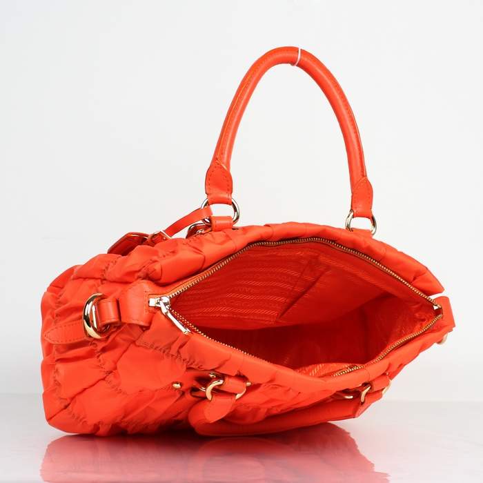 Prada Gaufre Fabric Top Handle Bag BN1336A Orange - Click Image to Close