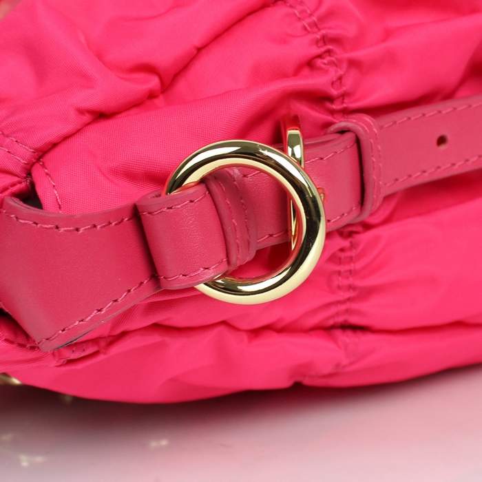 Prada Gaufre Fabric Top Handle Bag BN1336A Rose Red - Click Image to Close
