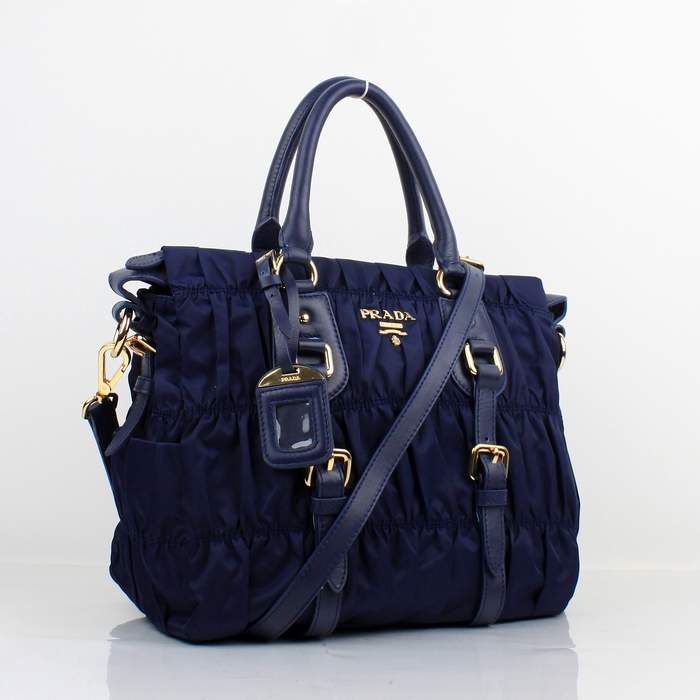 Prada Gaufre Fabric Top Handle Bag BN1336 Blue