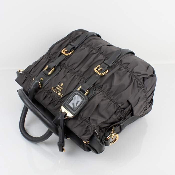 Prada Gaufre Fabric Top Handle Bag BN1336 Grey - Click Image to Close