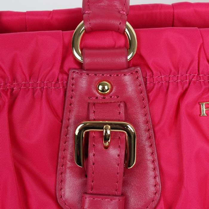 Prada Gaufre Fabric Top Handle Bag BN1407 Peach - Click Image to Close