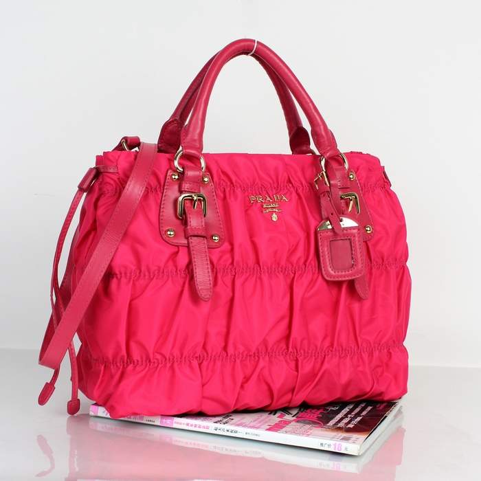 Prada Gaufre Nylon Tote Bag BN1788 Rosy