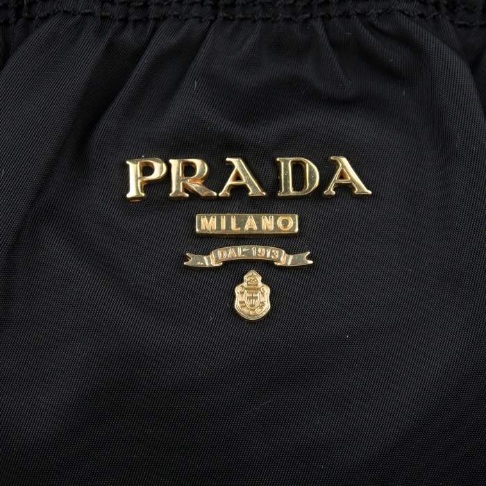 Prada BN1790 Black Leather Gauffre Tote Bag - Click Image to Close