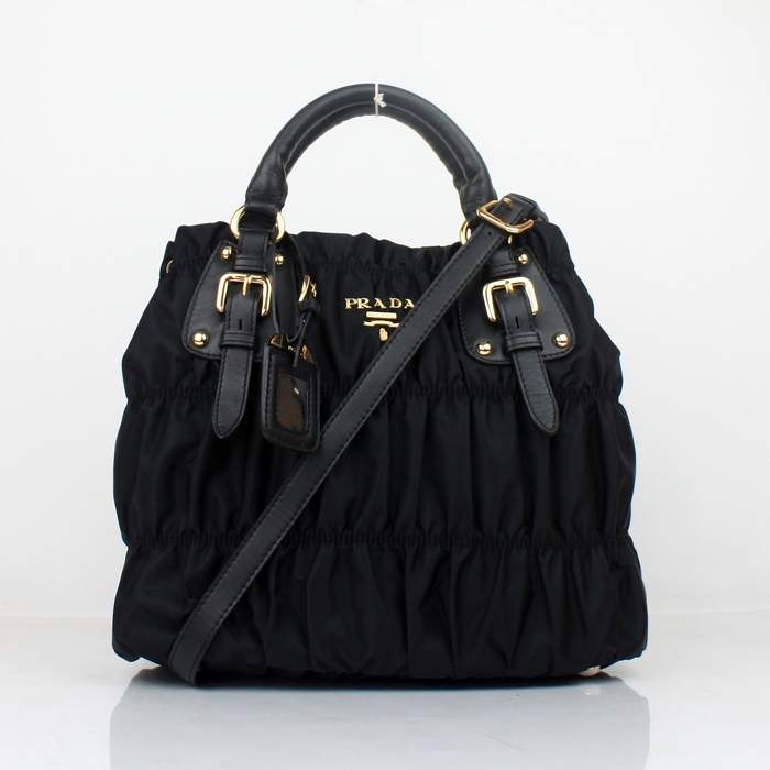 Prada Gaufre Fabric Tote Bags BN1792 Black