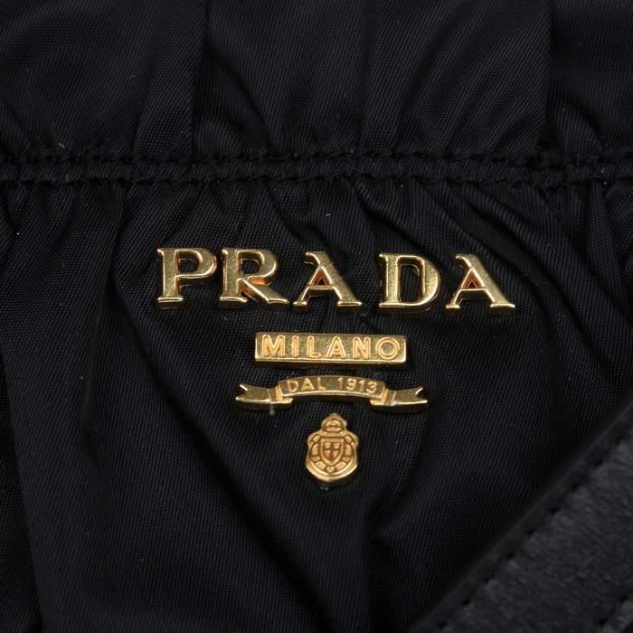Prada Gaufre Fabric Tote Bags BN1792 Black - Click Image to Close