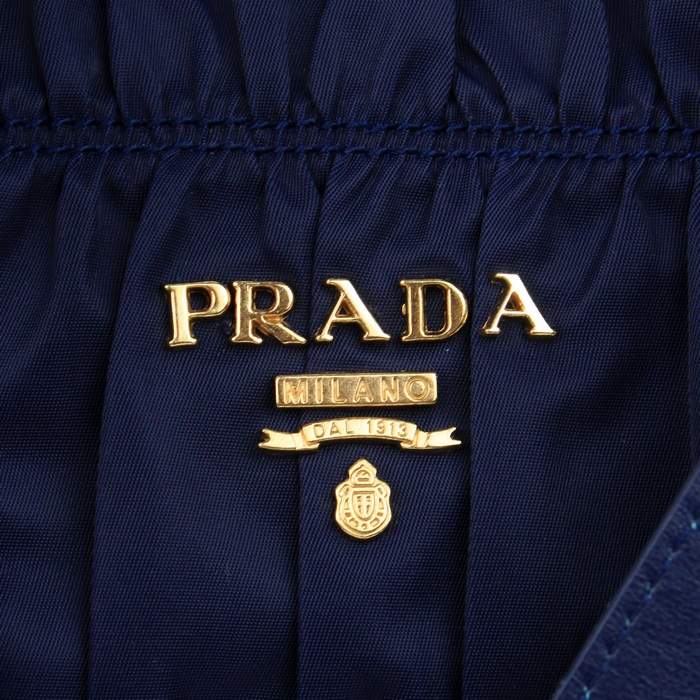 Prada Gaufre Fabric Tote Bags BN1792 Blue - Click Image to Close