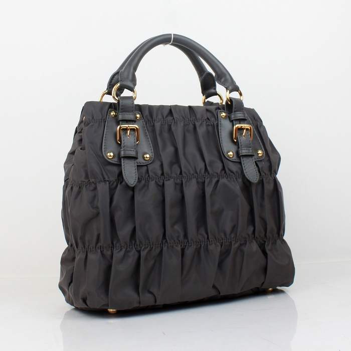 Prada Gaufre Fabric Tote Bags BN1792 Grey - Click Image to Close
