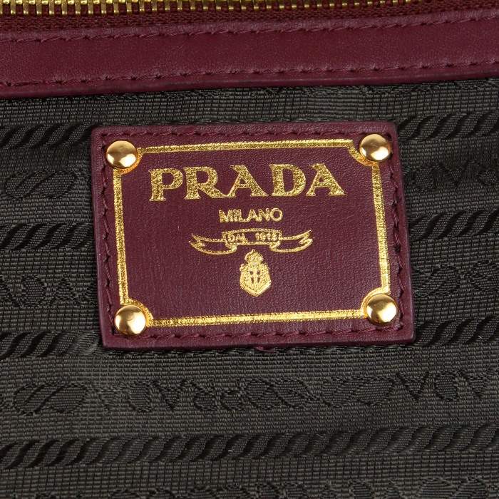 Prada Gaufre Fabric Tote Bags BN1792 Red - Click Image to Close