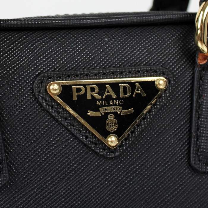 2012 new arrivs Prada Saffiano leather mini bag - BL0705 Black - Click Image to Close