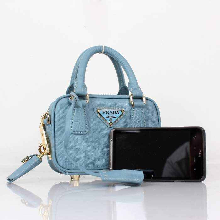 2012 new arrivs Prada Saffiano leather mini bag - BL0705 Blue