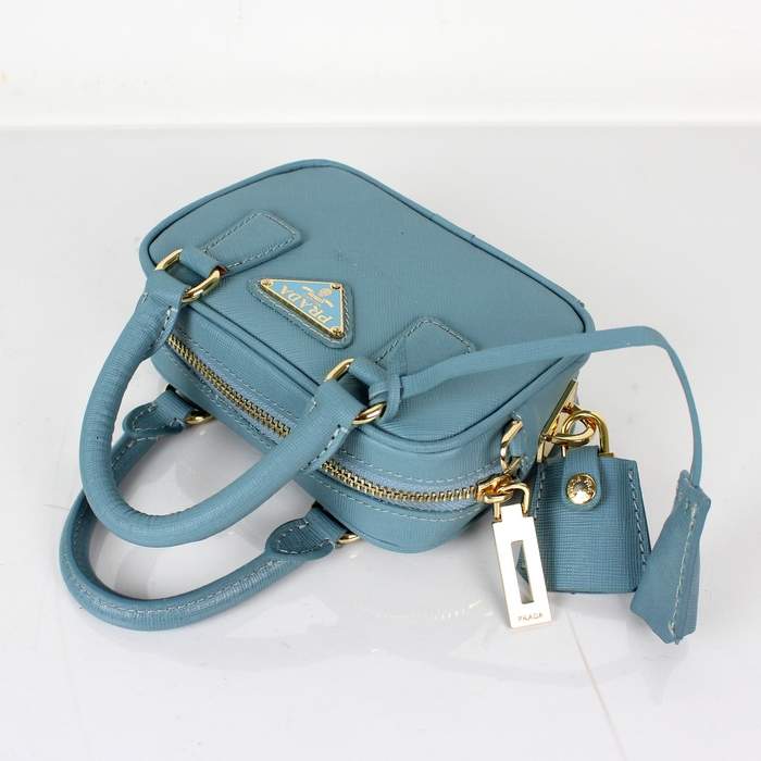 2012 new arrivs Prada Saffiano leather mini bag - BL0705 Blue - Click Image to Close