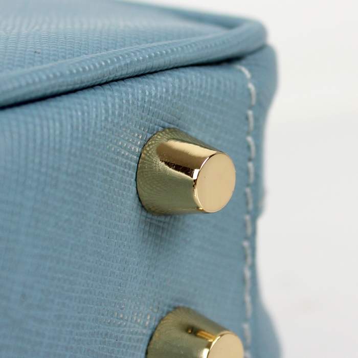 2012 new arrivs Prada Saffiano leather mini bag - BL0705 Blue - Click Image to Close