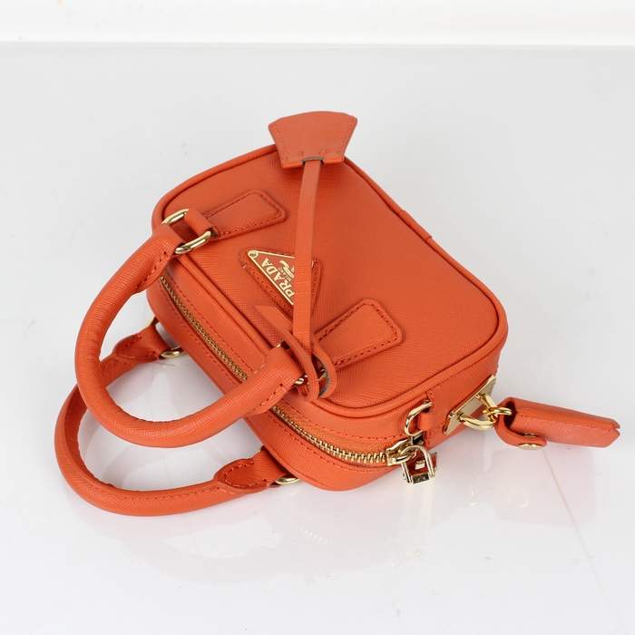 2012 new arrivs Prada Saffiano leather mini bag - BL0705 Orange