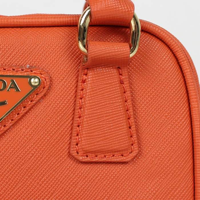 2012 new arrivs Prada Saffiano leather mini bag - BL0705 Orange - Click Image to Close