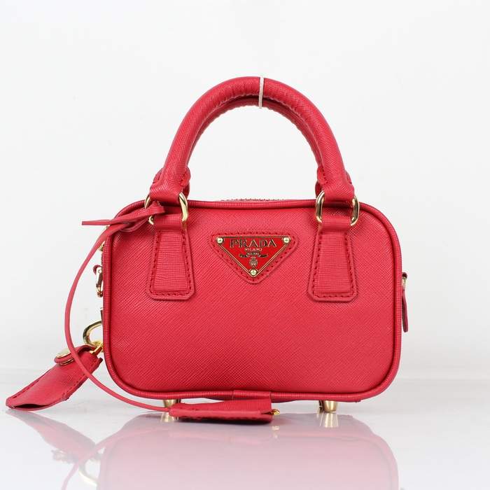 2012 new arrivs Prada Saffiano leather mini bag - BL0705 Red