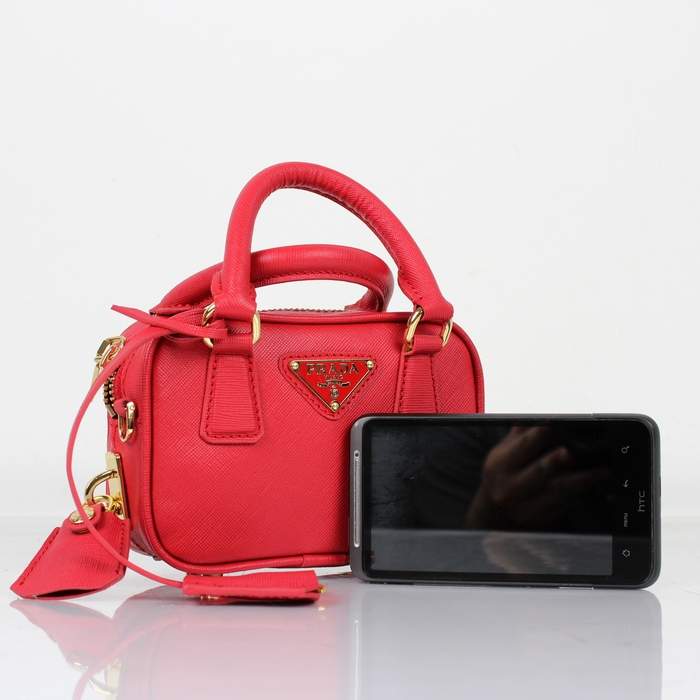 2012 new arrivs Prada Saffiano leather mini bag - BL0705 Red