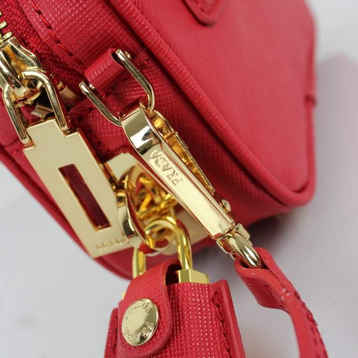 2012 new arrivs Prada Saffiano leather mini bag - BL0705 Red - Click Image to Close