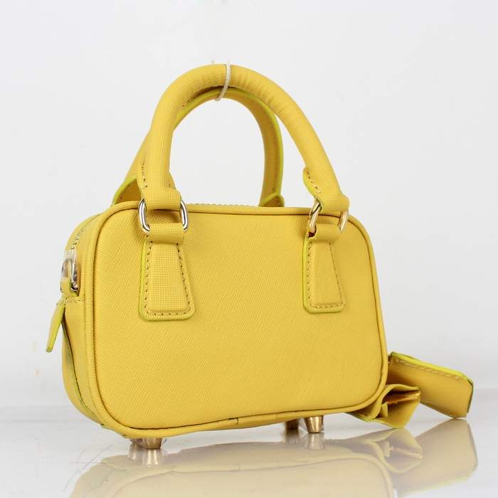 2012 new arrivs Prada Saffiano leather mini bag - BL0705 Yellow