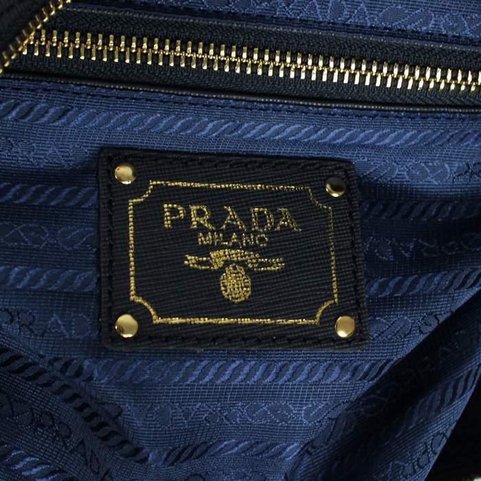 Prada Saffiano Leather Boston Bag - BL0757 Blue & Green - Click Image to Close