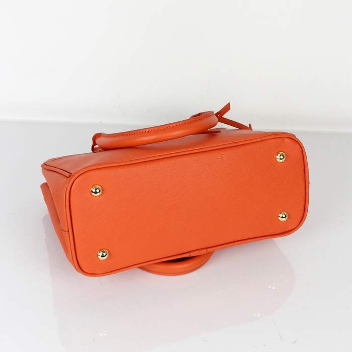 Prada mini Saffiano Calfskin Leather Tote Bag - BN2316 Orange - Click Image to Close