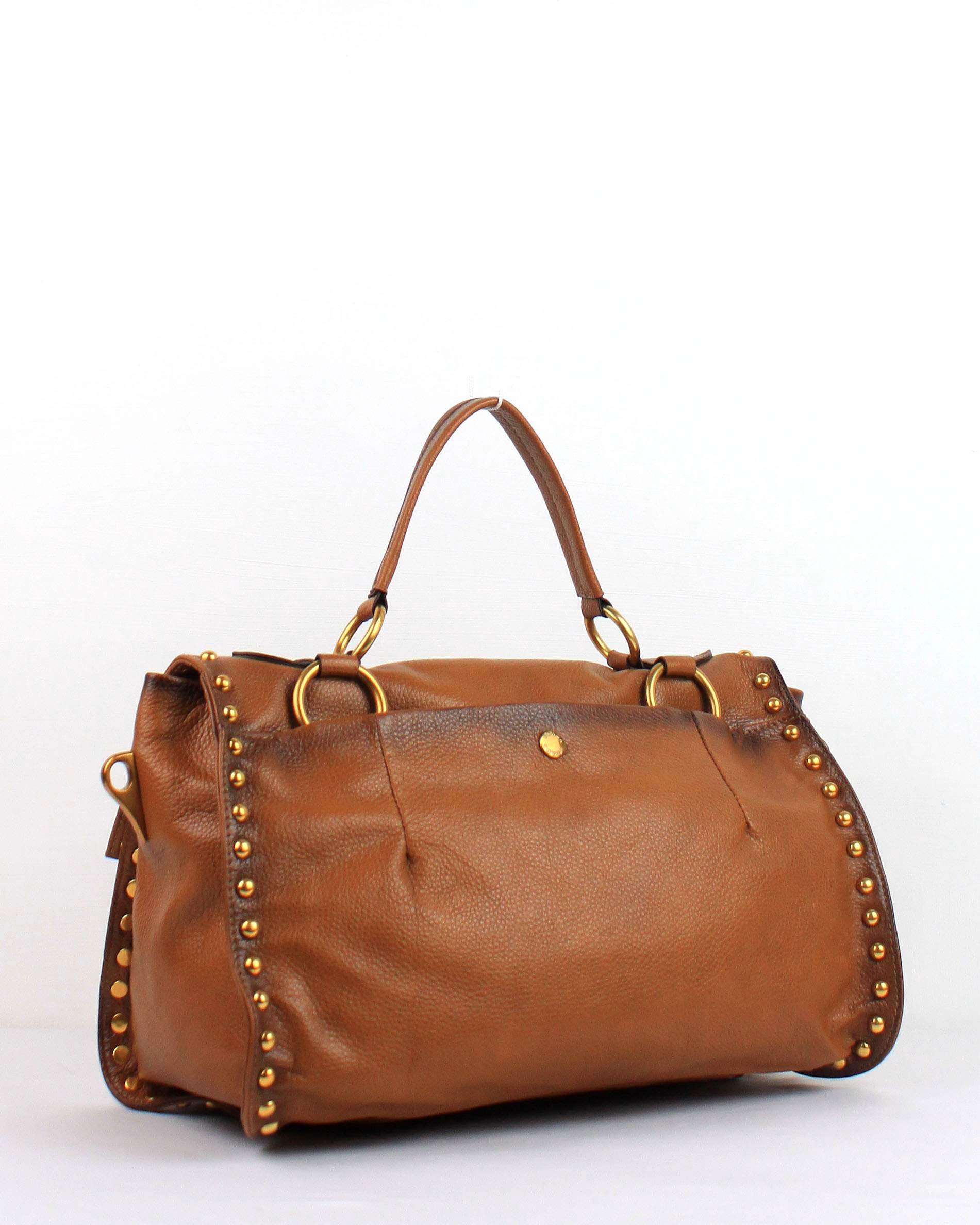 Prada Milled Leather Top Handle - 8028 Tan - Click Image to Close