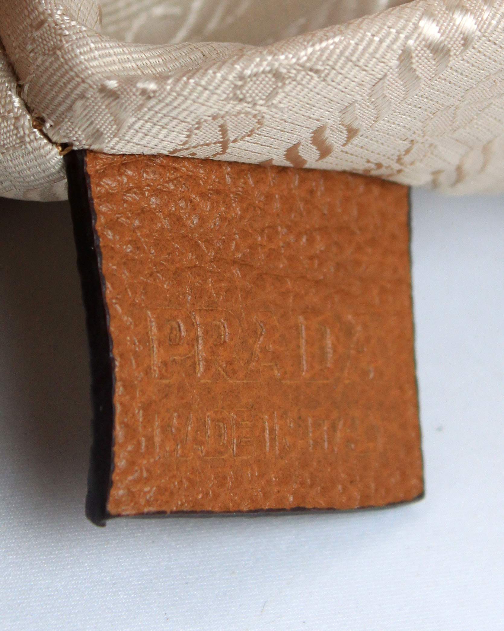 Prada Milled Leather Top Handle - 8028 Tan