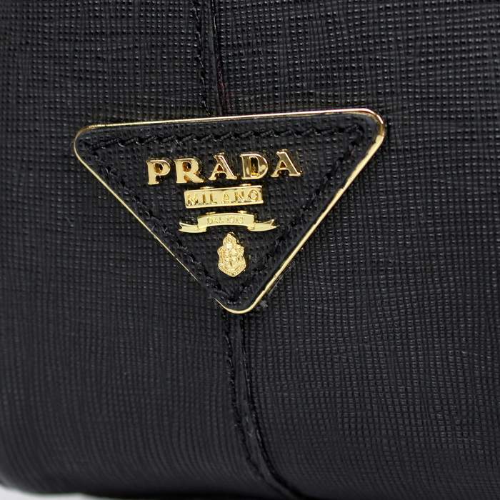 Prada Saffiano Leather Boston Bag - BL0757 Black - Click Image to Close