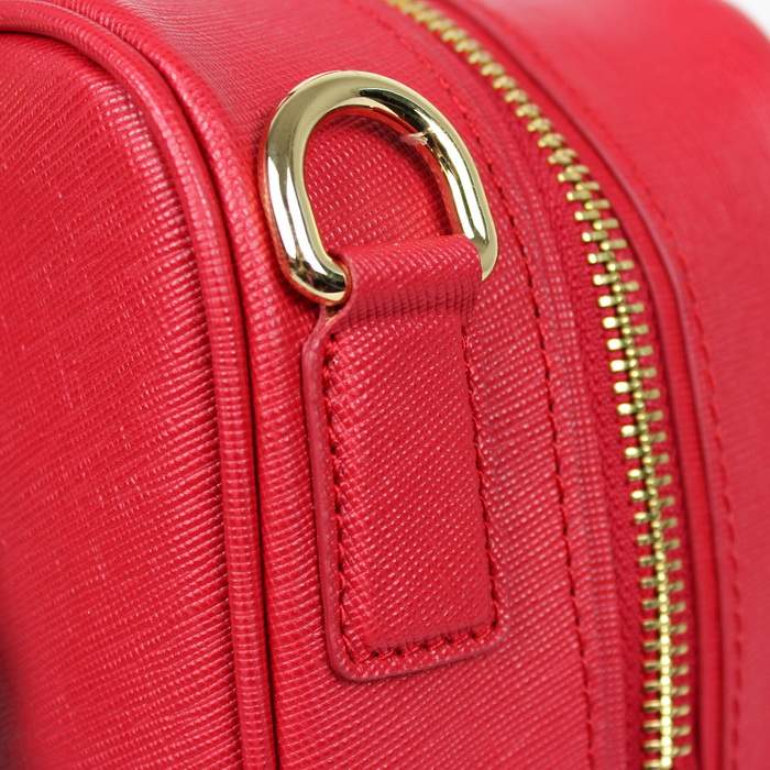 Prada Saffiano Leather Boston Bag - BL0757 Red