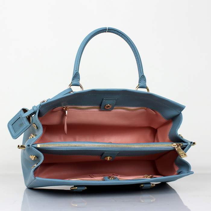 Prada Small Saffiano Leather Tote Bag - BN1849 Blue - Click Image to Close