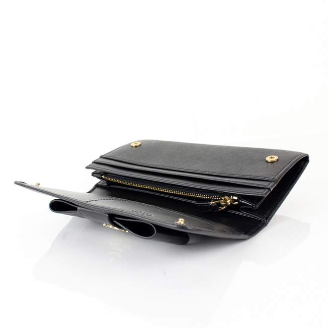 2013 Prada Real Leather Wallet - Prada IM1132A Black - Click Image to Close