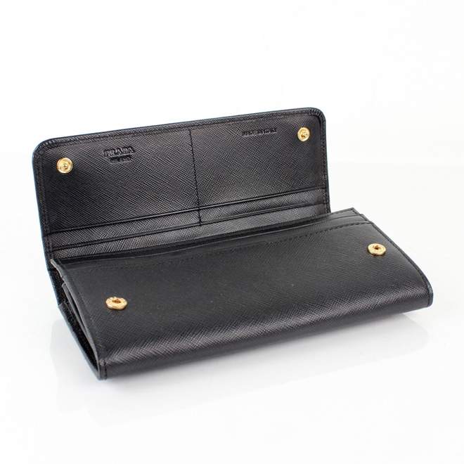 2013 Prada Real Leather Wallet - Prada IM1132B Black - Click Image to Close