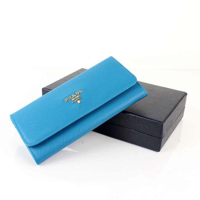 2013 Prada Real Leather Wallet - Prada IM1132B blue